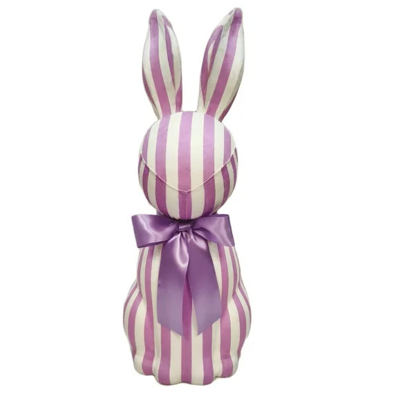 Striped Bunny Tabletop Decoration, Purple and White, 27", Easter by Way To Celebrate | Walmart (US)