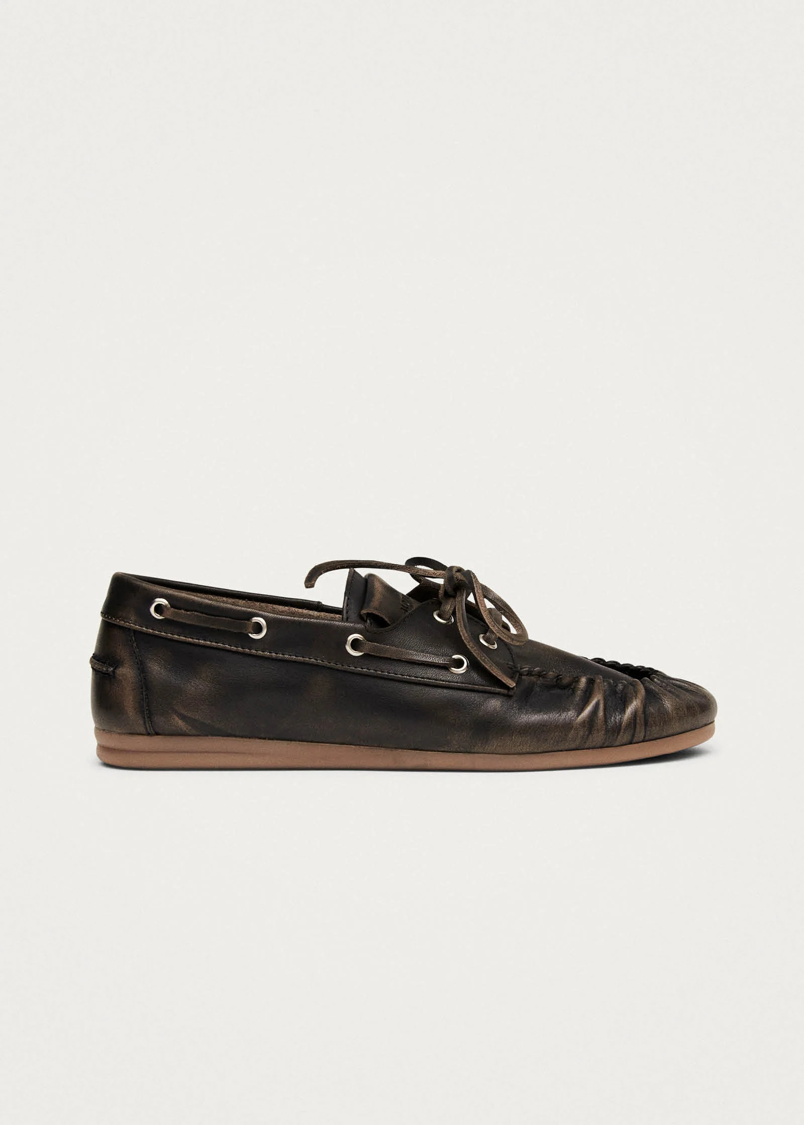 Rowan Vintage Effect Brown Leather Loafers | ALOHAS (Global)