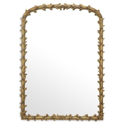 Eichholtz Guinevere French Country Gold Mahogany Wood Wall Mirror | Kathy Kuo Home