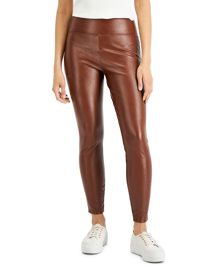 Tinseltown Juniors' High-Rise Faux-Leather Leggings & Reviews - Leggings & Pants - Juniors - Macy... | Macys (US)