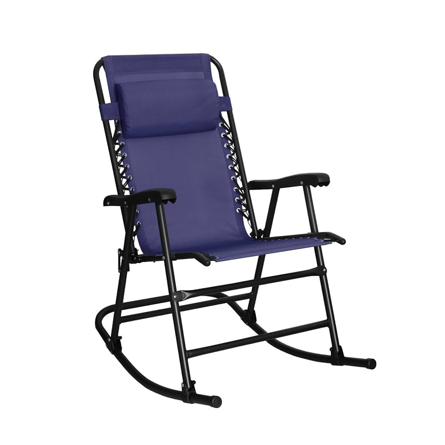 Amazon Basics Foldable Rocking Chair - Blue | Amazon (US)