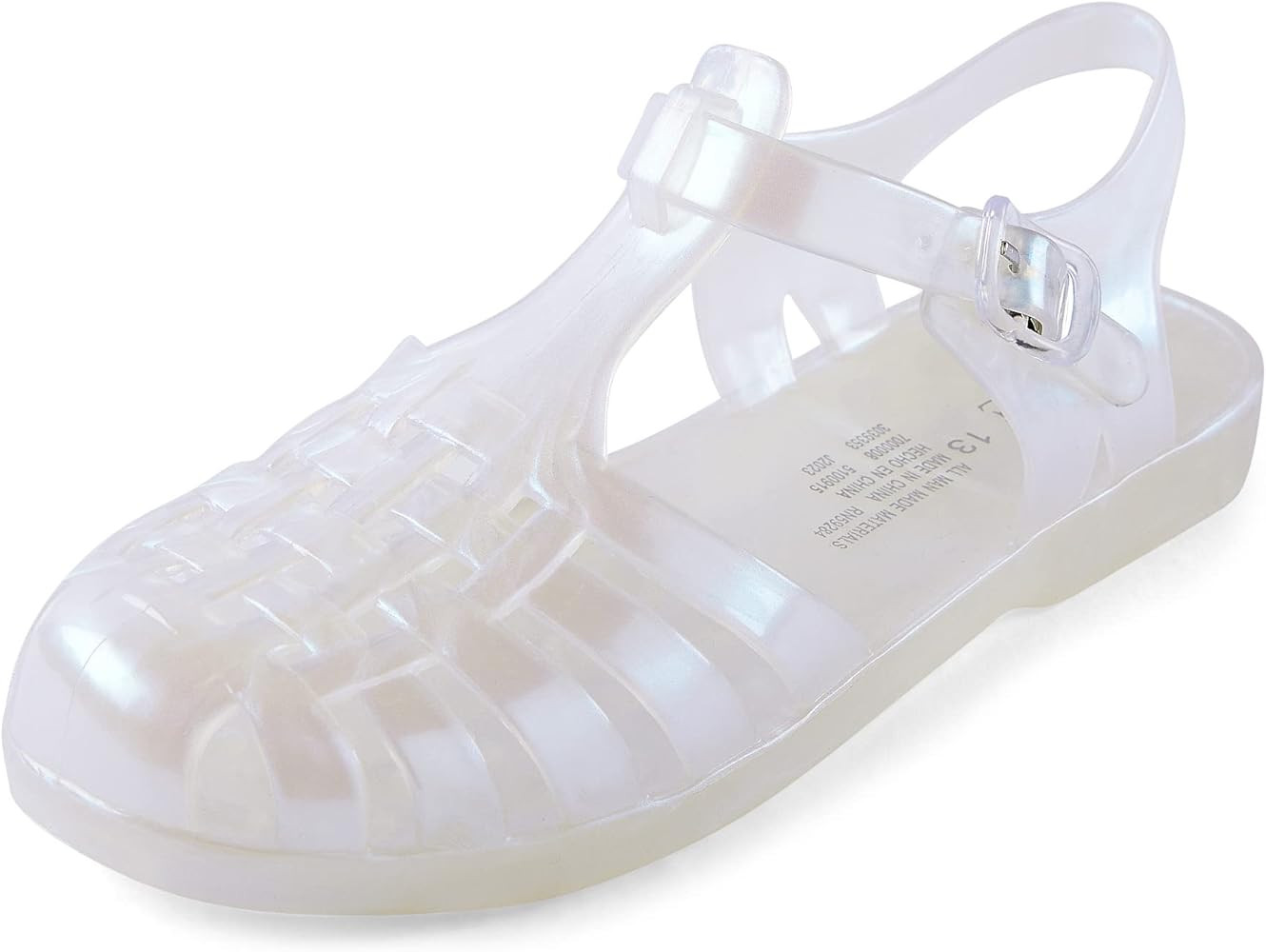 The Children's Place Girls Jelly Fishermen Sandals, Holographic, 2 Big Kid | Amazon (US)