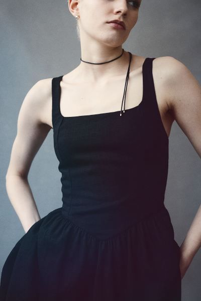 Linen-blend Flared-skirt Dress | H&M (US + CA)