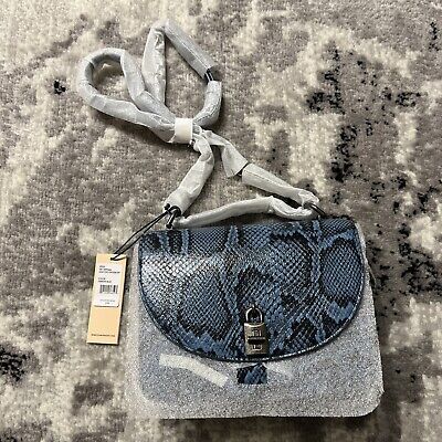 Rebecca Minkoff  Snake Python Blue Leather Love2 Shoulder Chain Strap  $348 NWT | eBay AU