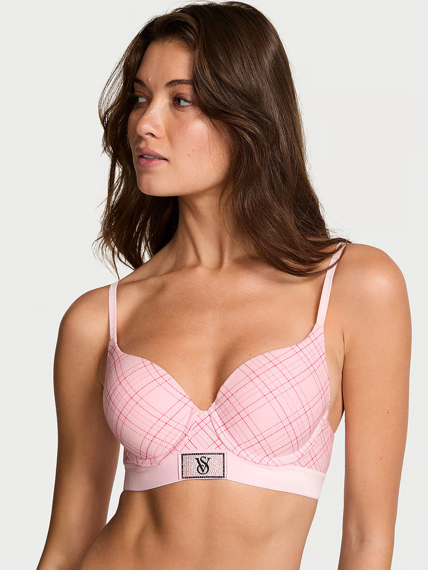 Buy Perfect Shape Shine Patch Push-Up Bra, Pink Stripes - Order Bras online - Victoria's Secret U... | Victoria's Secret (US / CA )