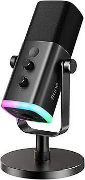 FIFINE XLR/USB Dynamic Microphone for Podcast Recording, PC Computer Gaming Streaming Mic with RG... | Amazon (US)