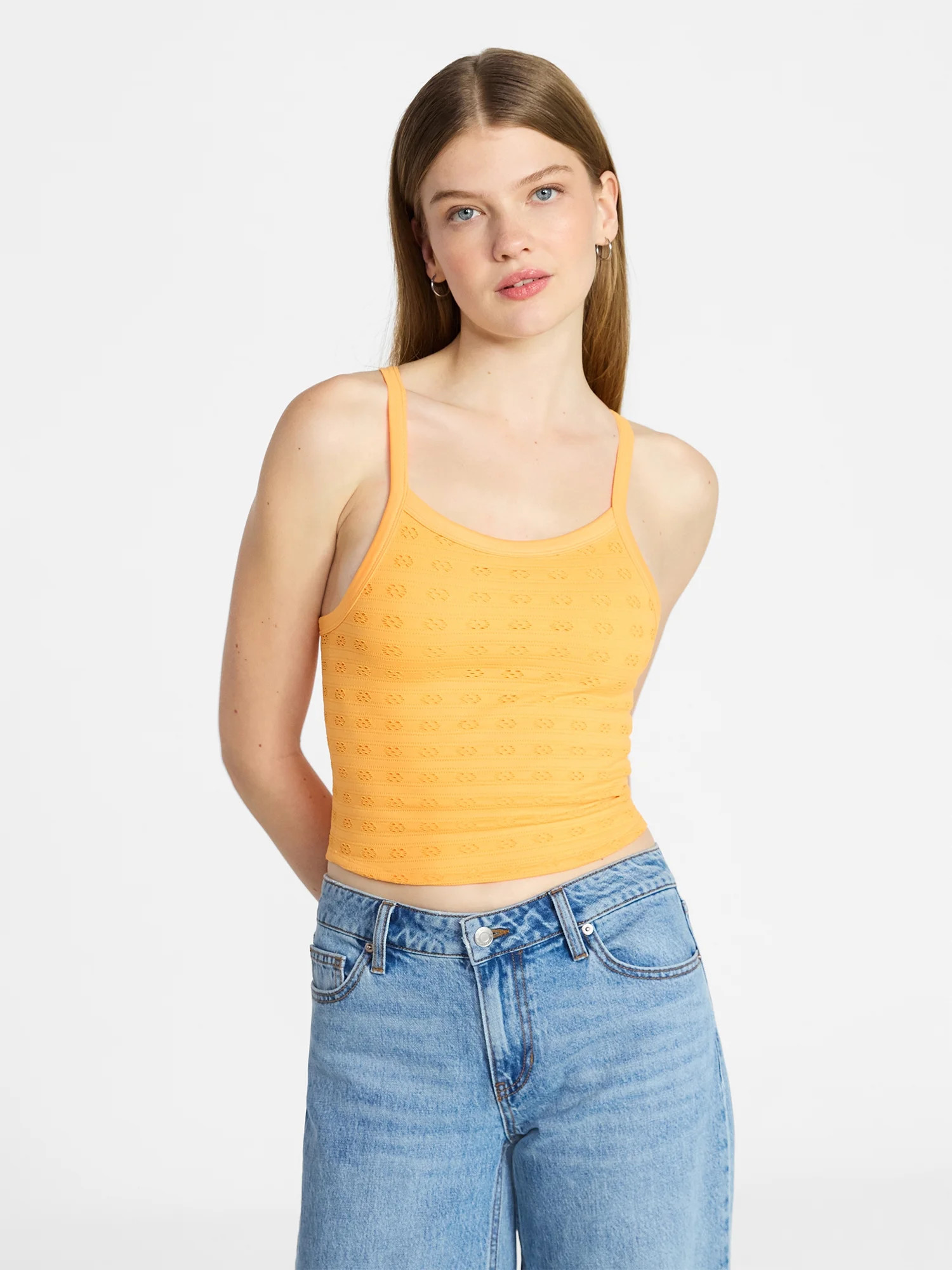 No Boundaries Cropped Seamless Tank Top, Women's XXS-XXL | Walmart (US)