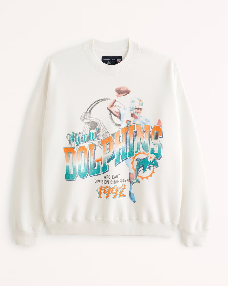 Miami Dolphins Graphic Crew Sweatshirt | Abercrombie & Fitch (US)