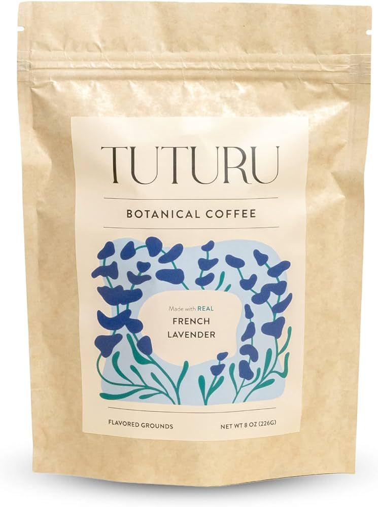 TUTURU French Lavender Ground Coffee | Real Lavender Flower | Medium Roast, Organic Coffee | Smoo... | Amazon (US)