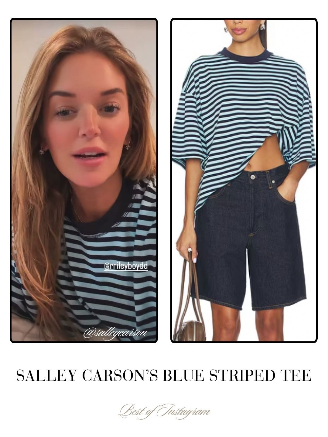 Salley Carson’s Blue Striped Tee 📸 = @salleycarson 