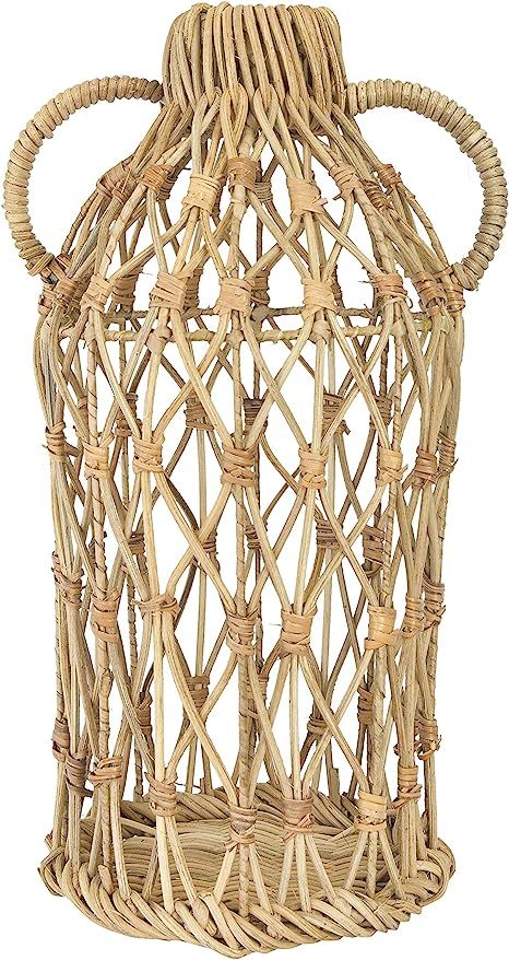 Bloomingville Decorative 17" H Handwoven Rattan Handles Vase, Beige | Amazon (US)