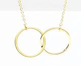 Delicate Gold Interlocking Circle Necklace | Amazon (US)