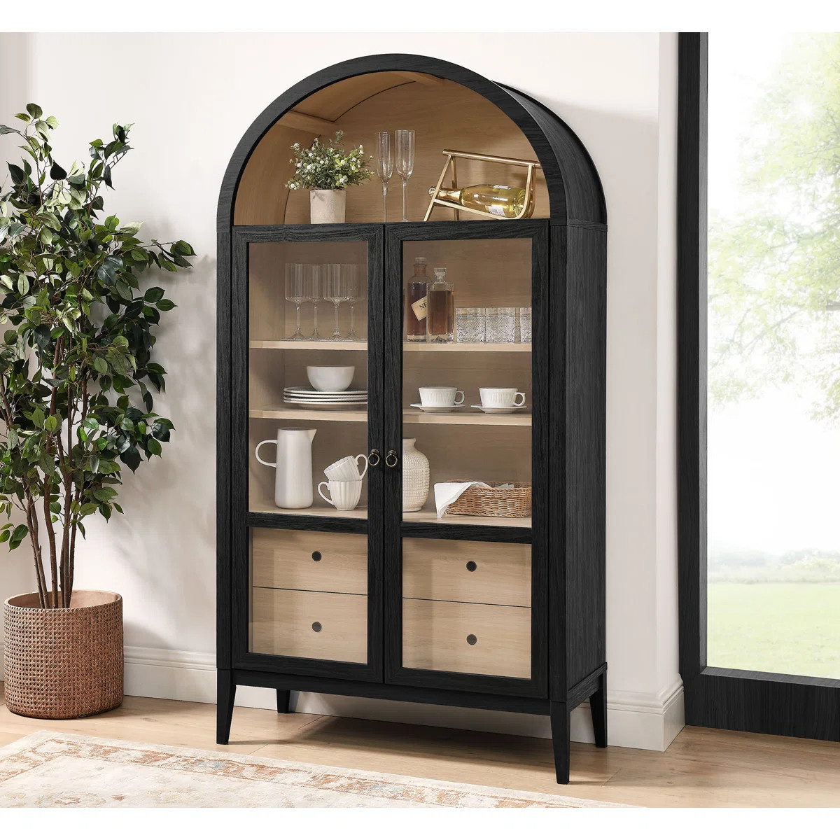Nolan 74" Tall Arched Storage Display Cabinet | Wayfair North America