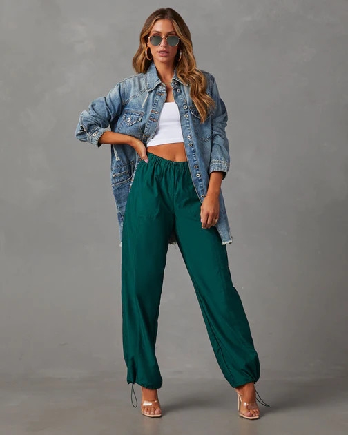 Cowen Distressed Denim Shacket - Blue | VICI