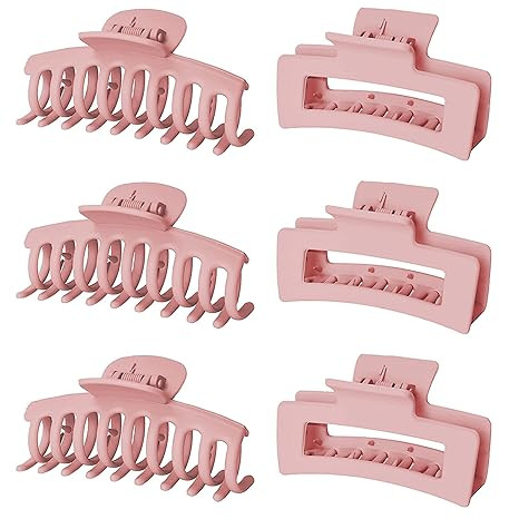 Vsiopy 3.5 Inch Hair Clips for Women Girls Fine Hair, 6 Pack Non Slip Claw Hair Clips Big Hair Cl... | Amazon (US)
