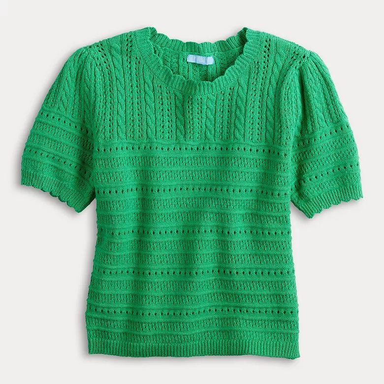 Women's Draper James Short Sleeve Pointelle Sweater | Kohl's