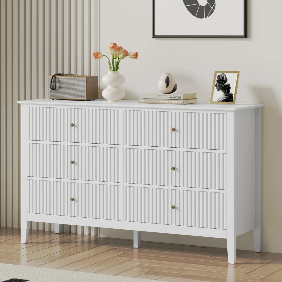 Cydny 6 Drawer 47" W Wood Double Dresser | Wayfair North America