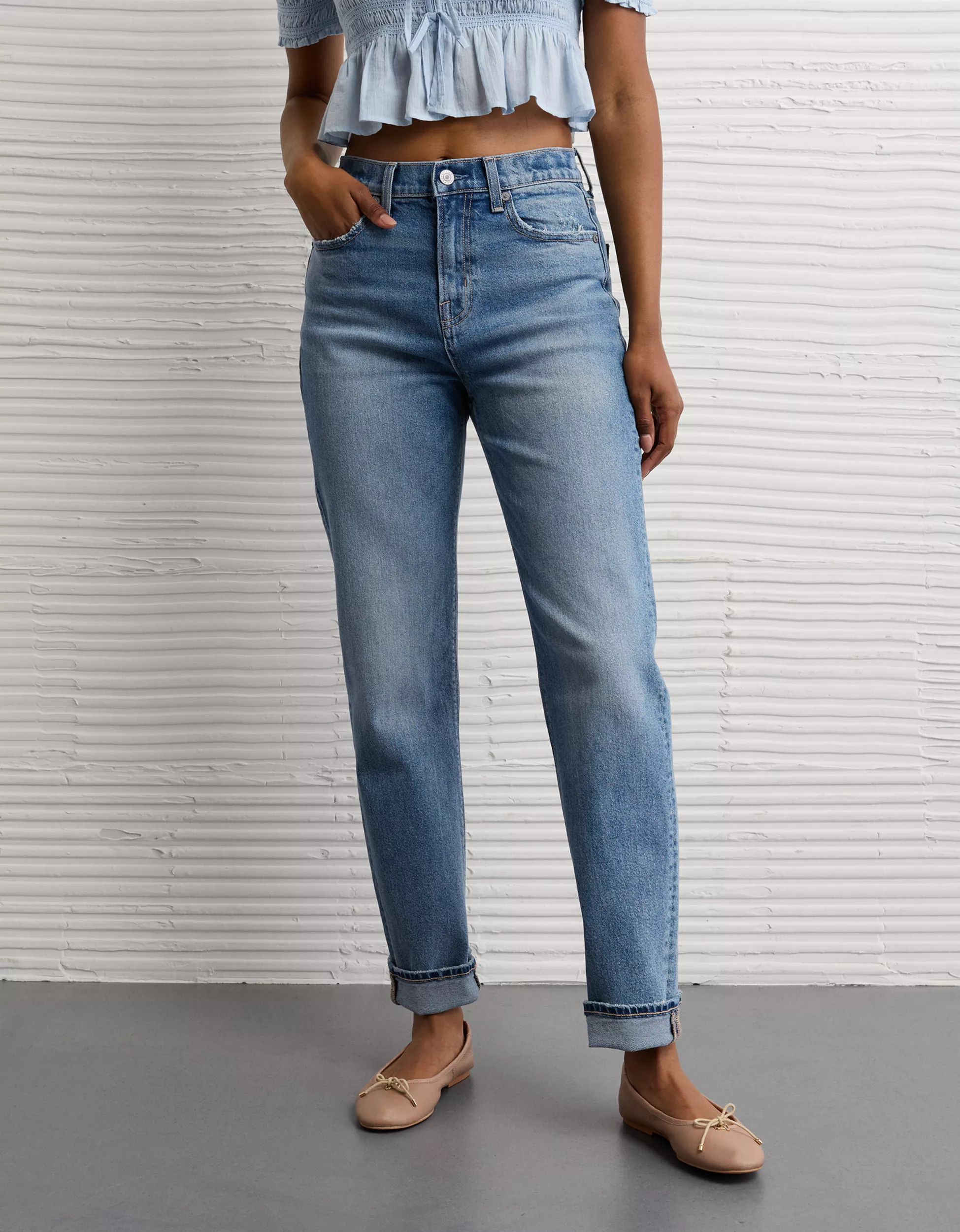 AE Stretch Super High-Waisted Ankle Straight Jean | American Eagle Outfitters (US & CA)