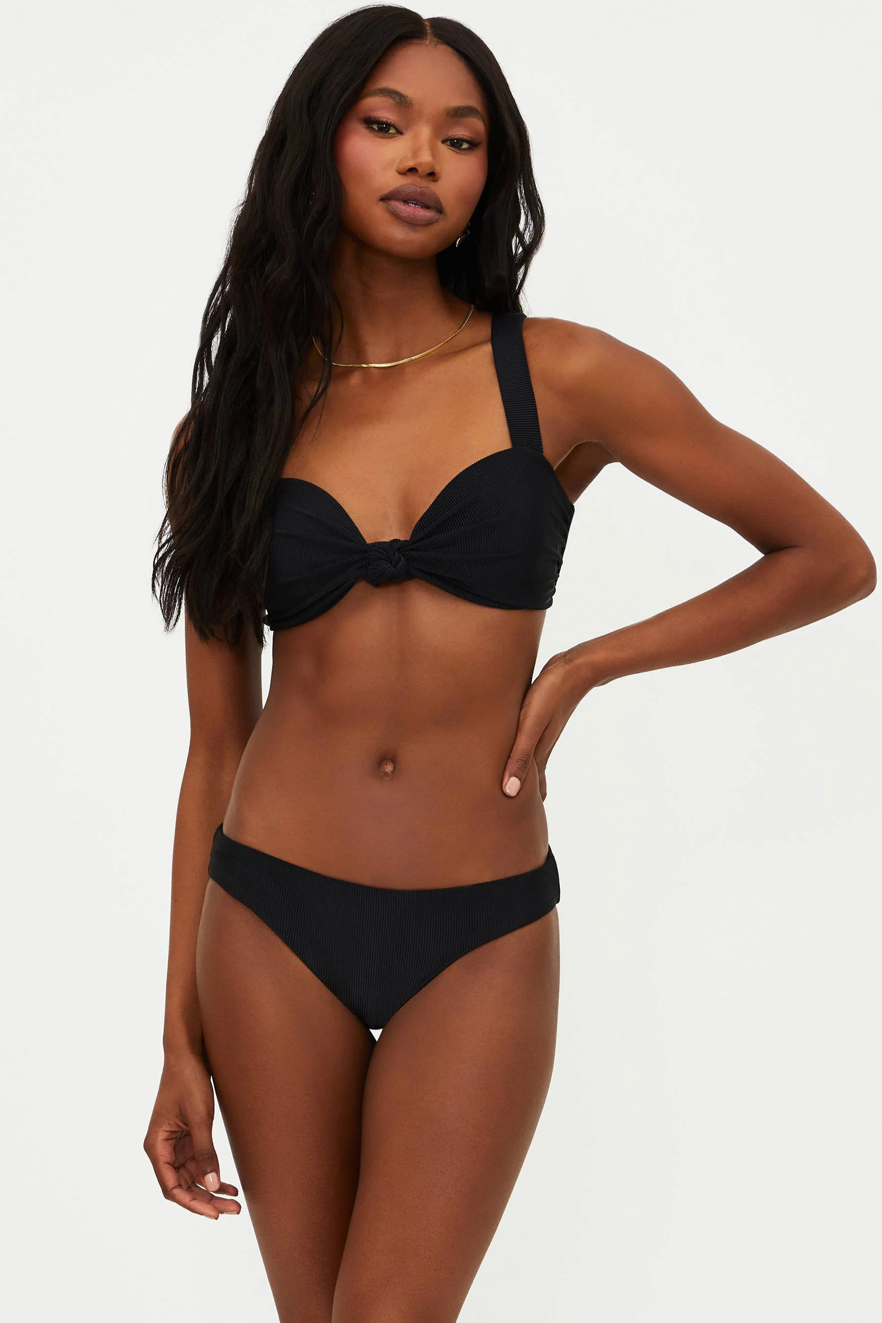 Sophia Bathing Suit Top Black | Knot Bikini Top | Beach Riot | Beach Riot