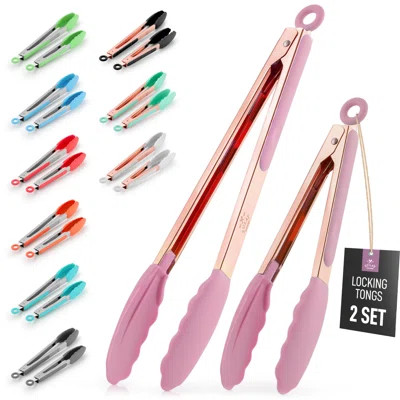 Zulay Kitchen Tongs For Cooking - 2 Pack 9" & 12" Stainless Steel Silicone Tong Set | Wayfair North America