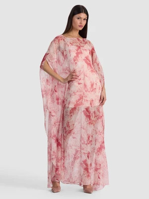LINN CAPE MAXI DRESS - SEA BREEZE ENGLISH ROSE | Alice + Olivia