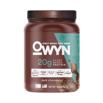 OWYN 20g Protein Powder - Dark Chocolate - 1.1lb: Vegan, Pea Protein, 20g Protein per Serving | Target