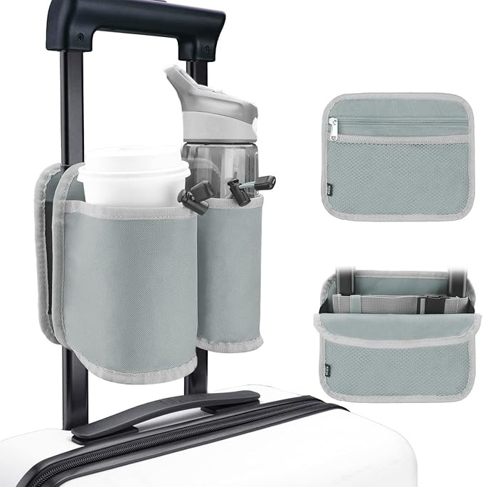 Amazon.com: WALNEW Luggage Travel Cup Holders Fits Roll on Suitcase Handles Attachment Drinks Car... | Amazon (US)