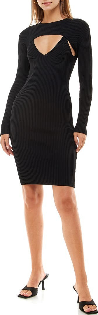 Clifton Cutout Long Sleeve Rib Sweater Dress | Nordstrom