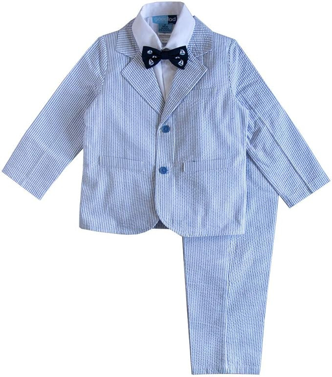 Good Lad 2/7 Boys Blue Seersucker 4 Piece Easter Suit | Amazon (US)