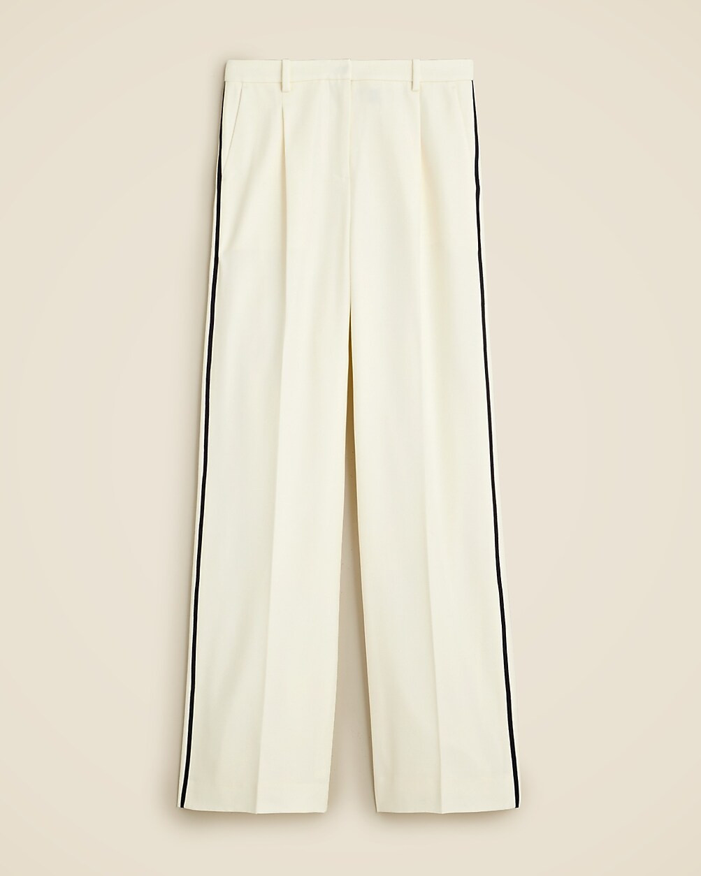 Collection contrast-trim wide-leg essential pant in wool blend | J. Crew US