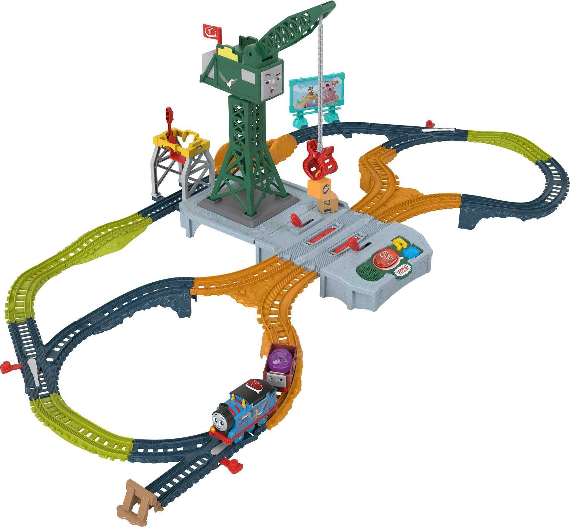 Thomas & Friends Motorized Toy Train Set, Talking Cranky Delivery with Track, Sounds & Phrases fo... | Amazon (US)