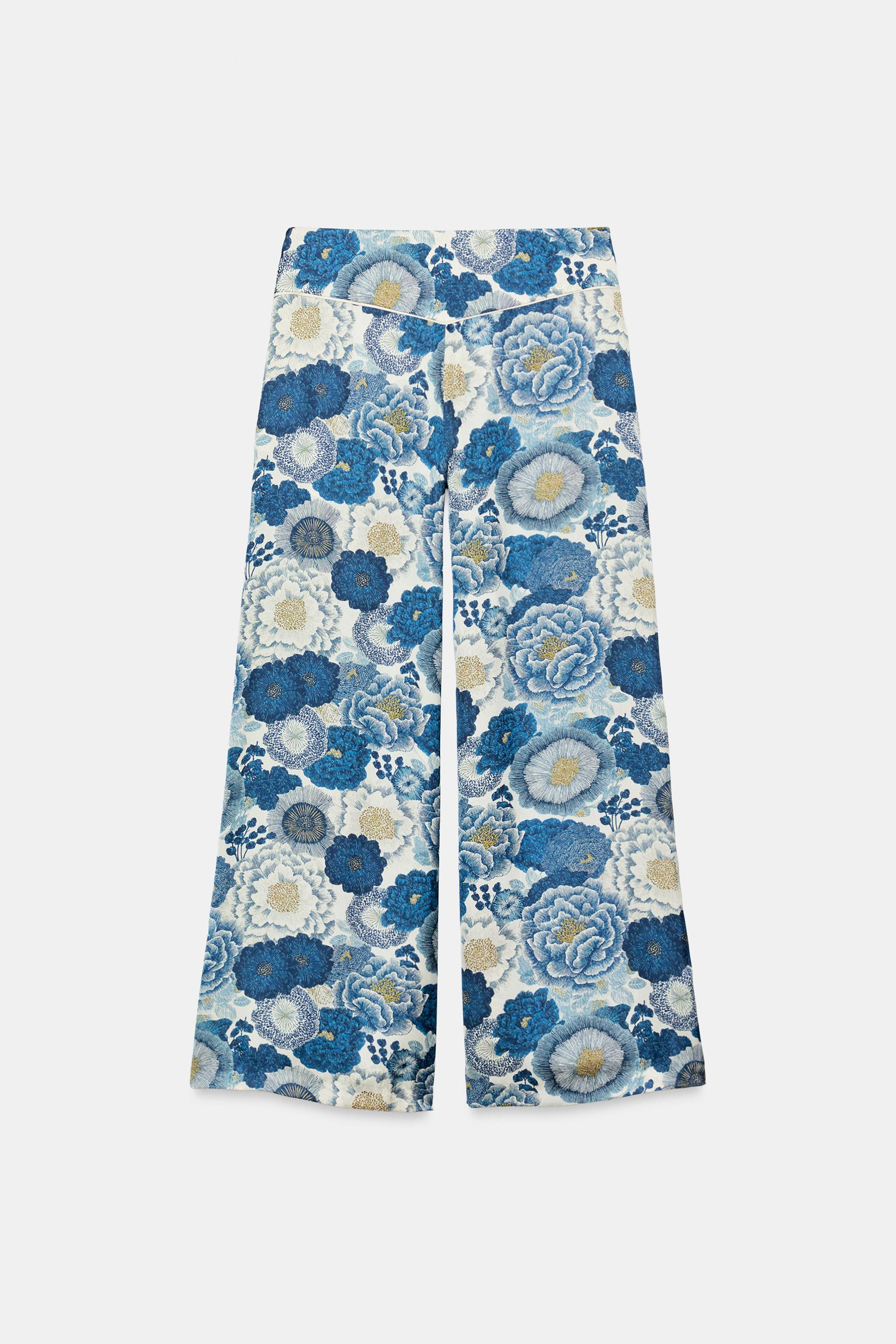 ZW COLLECTION FLORAL PANTS | Zara US