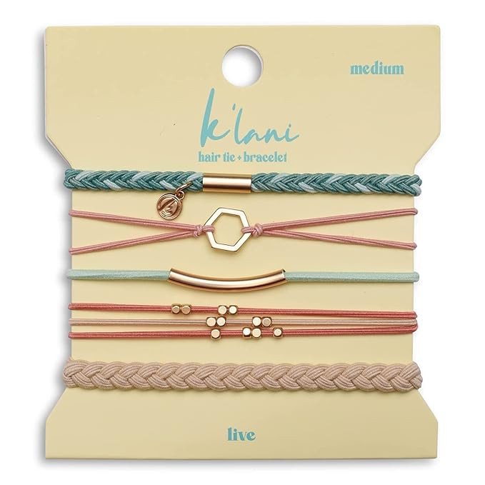K'lani Hair Tie Bracelets for Women - Elastic Hair Bands That Double as Stylish Jewelry - Live - ... | Amazon (US)