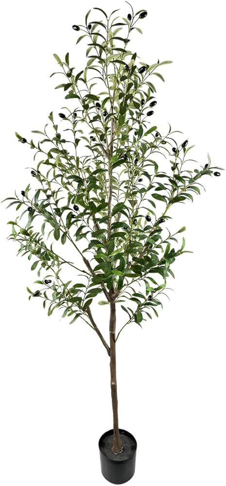 AfanD Artificial Tree Faux Olive Tree 6ft(70in) Tall Fake Olive Plant in Pot Fake Silk Tree Faux ... | Amazon (US)