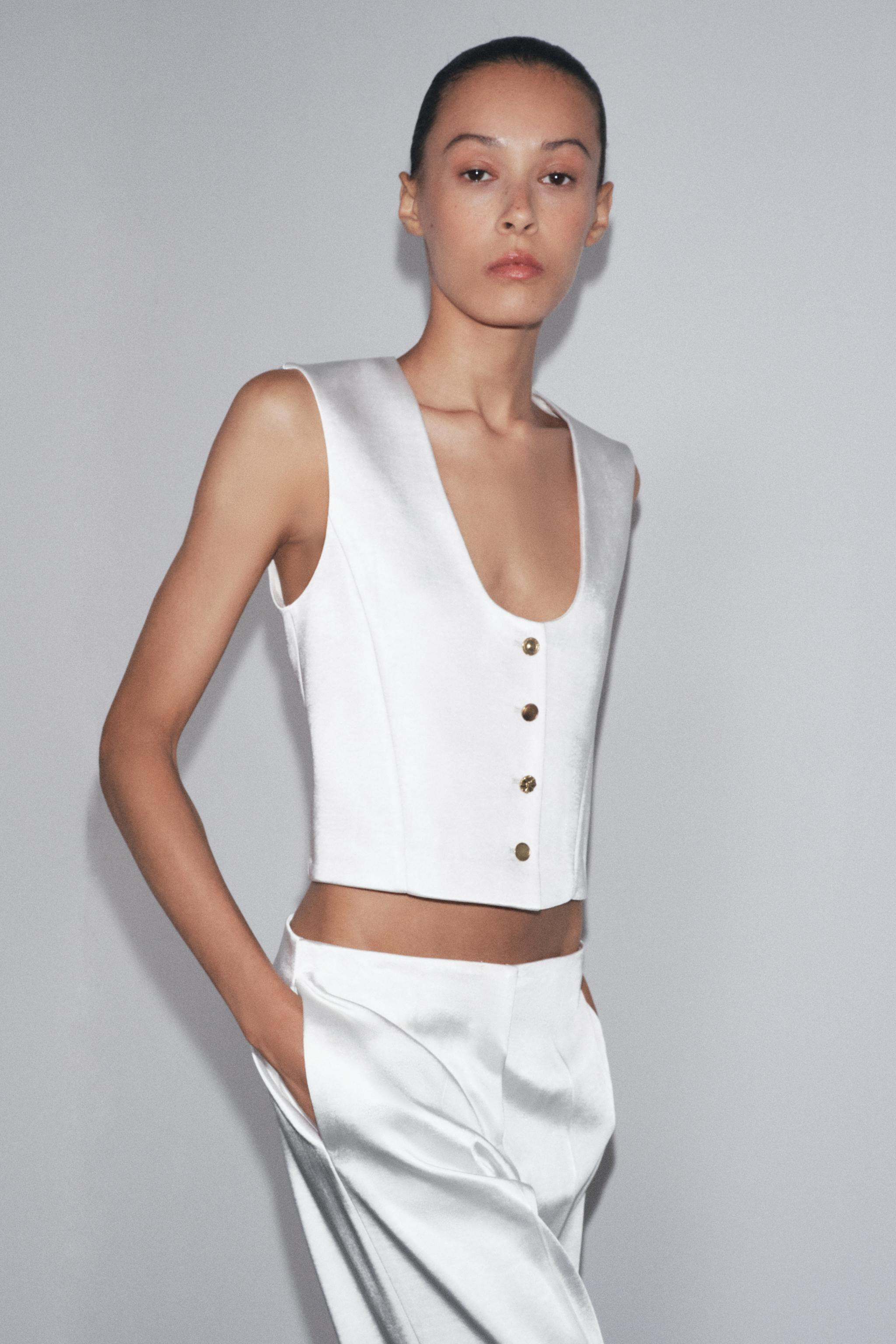ZW COLLECTION SATIN VEST | Zara US