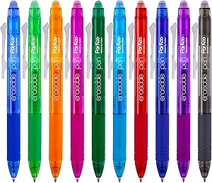 ParKoo Retractable Erasable Gel Pens Clicker, Fine Point 0.7mm, Assorted Color Inks for Drawing W... | Amazon (US)