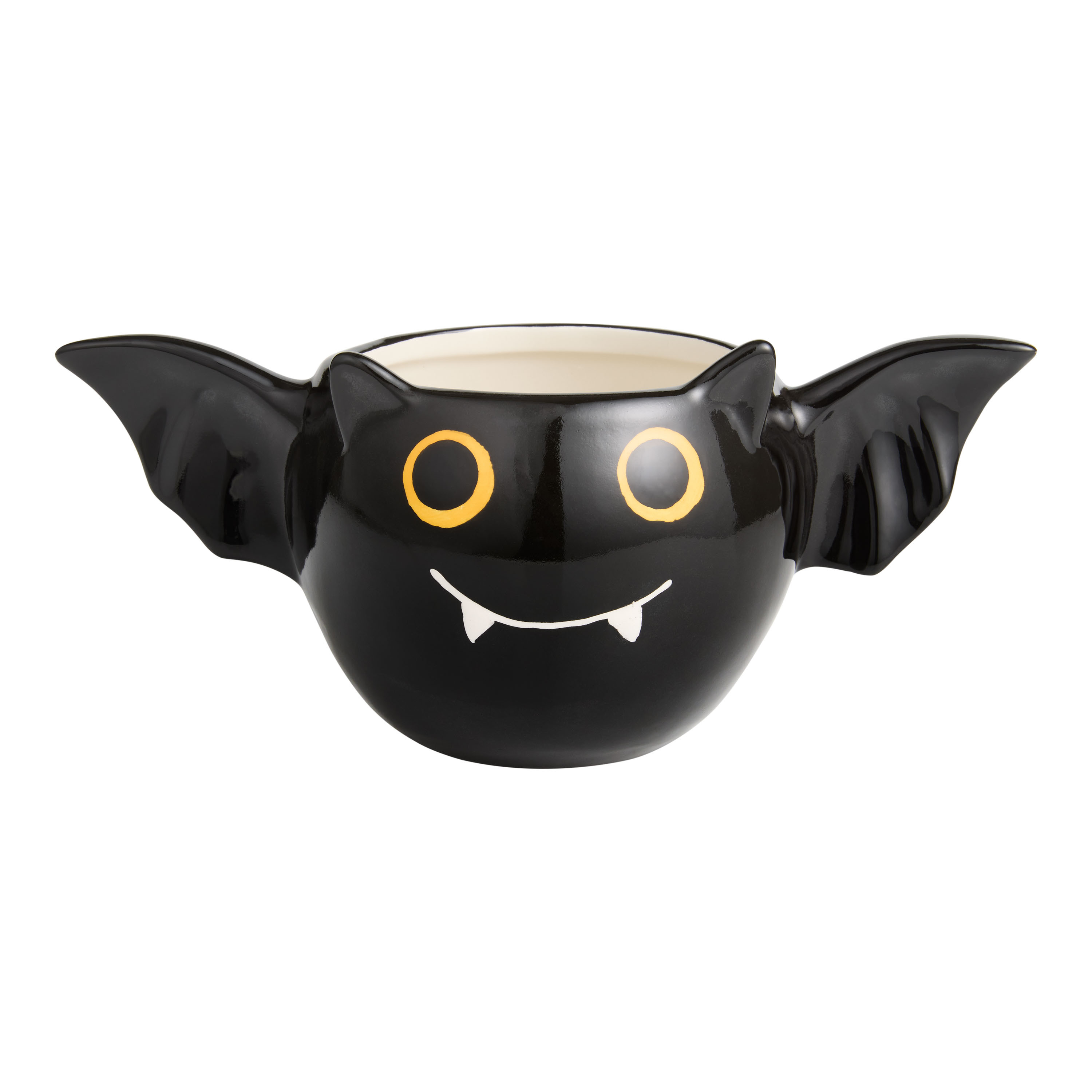 Black Ceramic Not So Scary Bat Treat Bowl | World Market