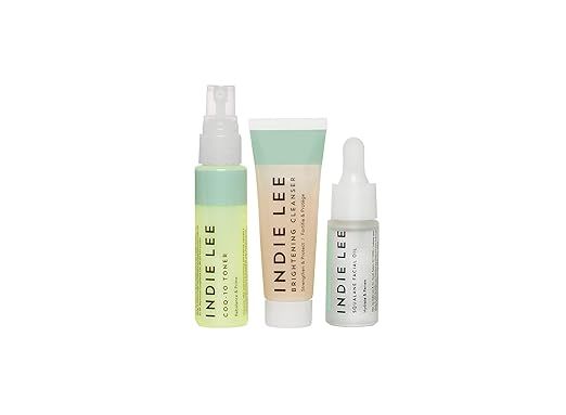 Indie Lee Discovery Kit - Brightening Cleanser, CoQ-10 Toner + Squalane Facial Oil - Skincare Reg... | Amazon (US)