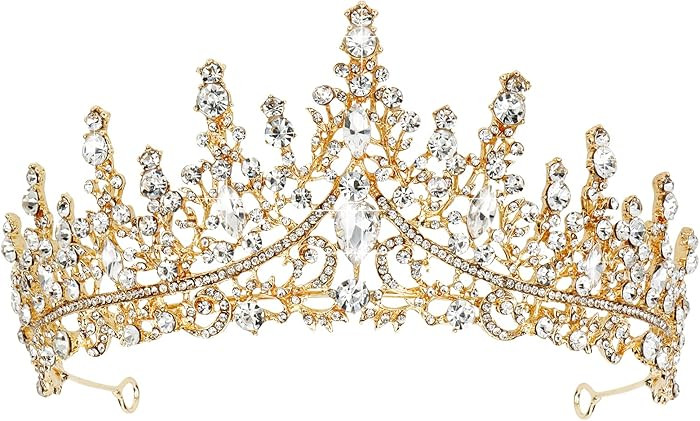 TOBATOBA Gold Crown for Women Wedding Tiara for Women Queen Crown Crystal Tiara Crown Wedding Tia... | Amazon (US)