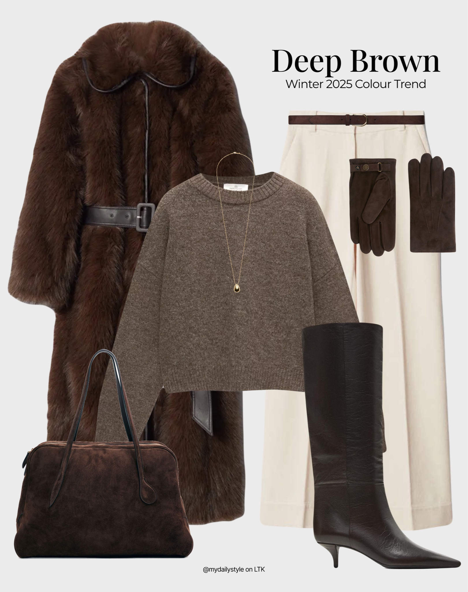 Styling gorgeous chocolate brown fur coat for winter season 🤎

Check out more styling ideas in my profile. 

Tags: chocolate brown, deep brown, brown shade, brown tones, beige, pantone color 2025, mocha, winter style, winter outfit, winter look, winter fashion, easy styling, simple everyday look, chic & basic outfit, Parisian look, casual outfit, capsule wardrobe, office look, brunch style, high street, wool coat.


#LTKstyletip #LTKbag #LTKwinter
