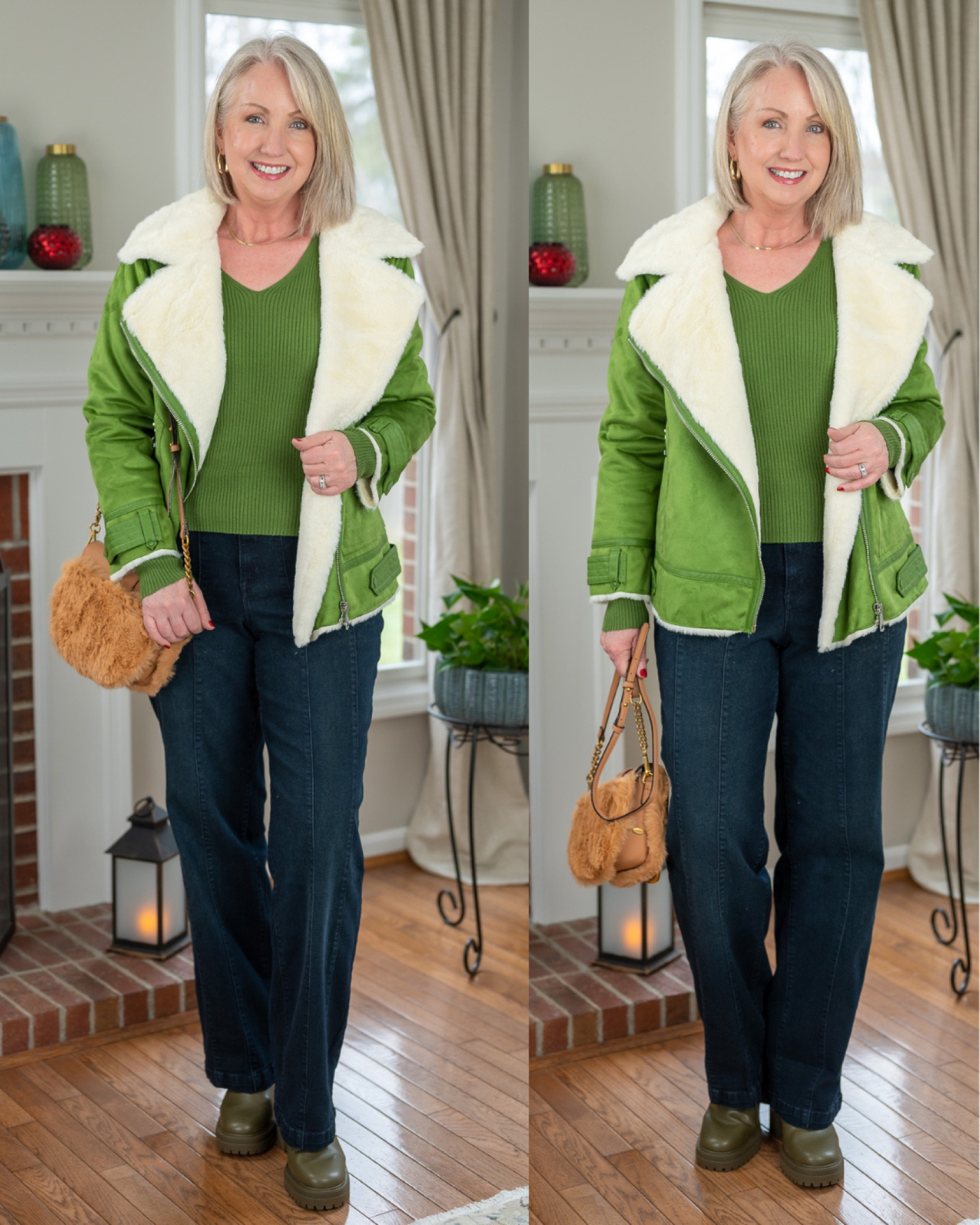 This green jacket + sweater makes for the perfect holiday look. Shop @Walmartfashion to get this great style! 

#walmartpartner
#walmartfashion