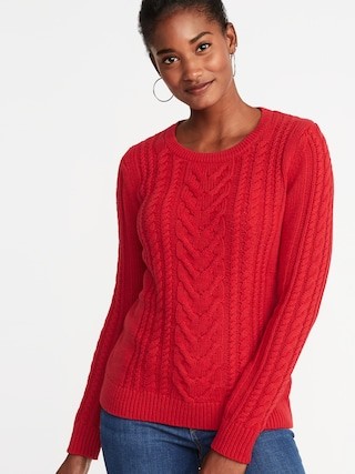Cable-Knit Crew-Neck Sweater for Women | Old Navy US