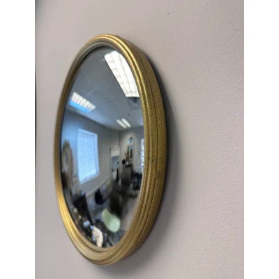 Round Convex Mirror With Metal Frame In Gold Finish | Wayfair North America
