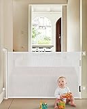 Cumbor Retractable Baby Gates for Stairs, Mesh Pet Gate 33" Tall, Extends to 55" Wide, Extra Wide Do | Amazon (US)