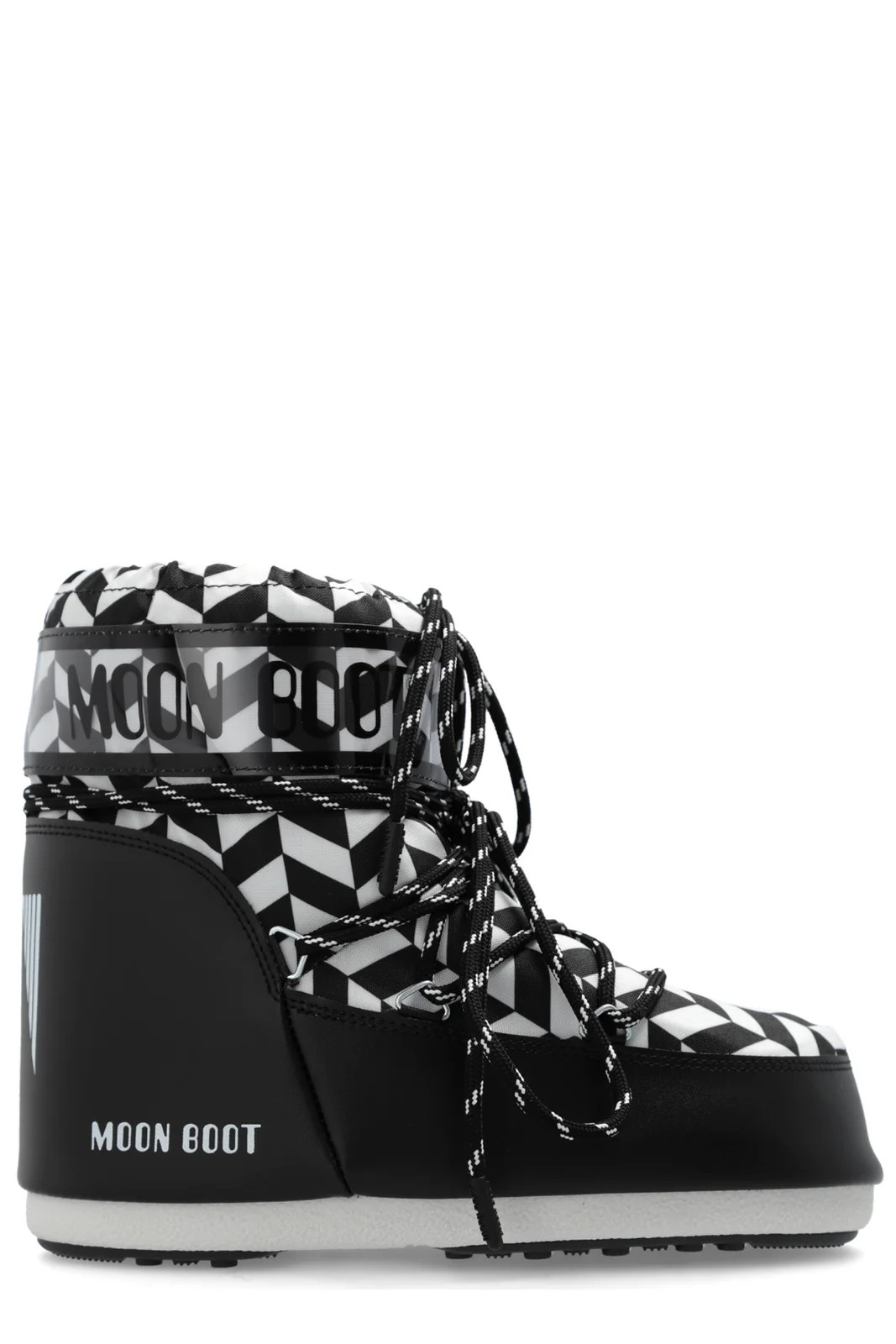 Moon Boot Icon Geometric-Patterned Lace-Up Boots | Cettire Global