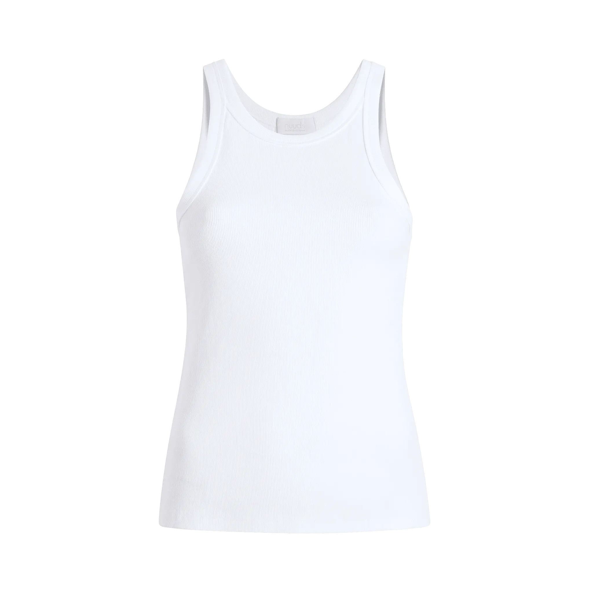 Essential Rib Tank Top | White - nuuds | nuuds