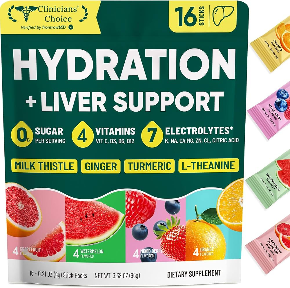 Amazon.com: Venture Pal Hydration Packets + Liver Support- Liquid Daily IV Electrolyte Powder Packets with 7 Electrolytes & 5 Vitamins, Milk Thistle + L-Theanine | Sugar-Free | Keto Friendly | Vegan, 16 Sticks : Health & Household | Amazon (US)