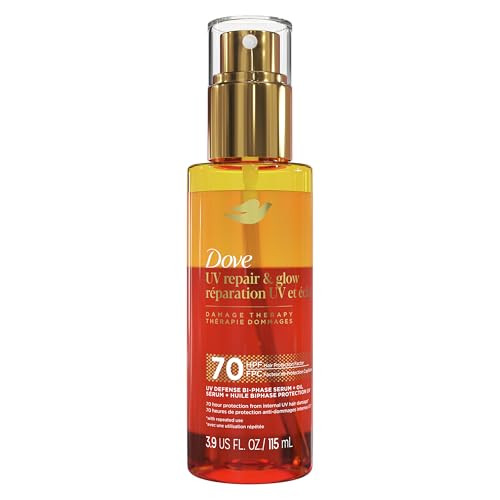 Dove Damage Therapy Defense Bi-Phase Serum + Oil 1 ct UV Repair & Glow for 70 Hour Hair Protection, with Ferulic Serum, 3.9 fl oz | Amazon (US)