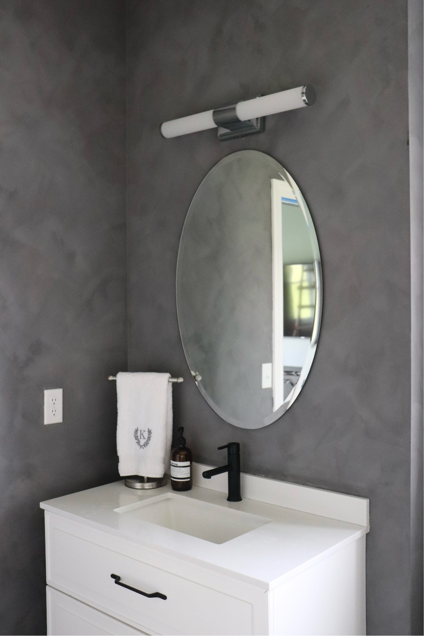 Primary Bathroom Sources:

Moody bathroom. Limewash. Freestanding hand towel holder. Oval bathroom mirror. Modern light fixture. Embroidered hand towel. Plastic Amber bottles. White modern bathroom vanity.



#LTKfindsunder100 #LTKfindsunder50 #LTKhome