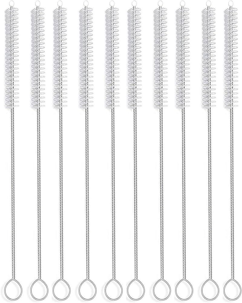 Straw Brush, Nylon Pipe Tube Cleaner 8.2-ihch X 2/5-inch Set of 10 | Amazon (US)
